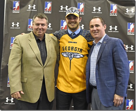Chad Tutton, drafted 5th overall in 2015, with Ed Comeau and Andy Arlotta