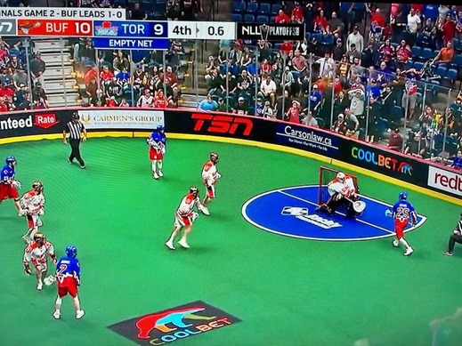 Photo credit: @MegamenLax Game clock says 0.6 but time had expired