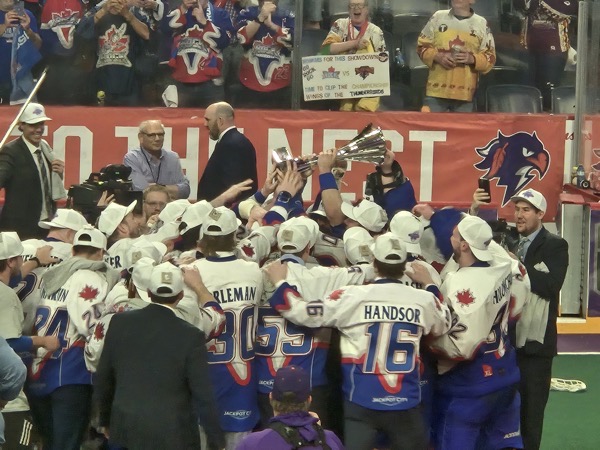 Photo credit: Graeme Perrow The Rock win the 2026 NLL Championship
